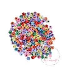 Colorful Round Letter Beads - Coloured