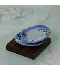 Miniature Blue Edge Dish Plates