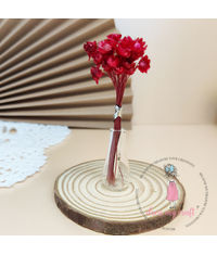 Miniature Glass Vase With Flowers - Red