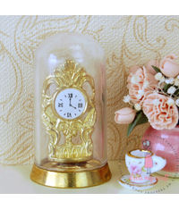 Miniature Antique Clock with Glass