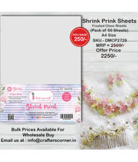 Shrink Prink (Frosted Glass Sheets) - Pack of 50 Sheets