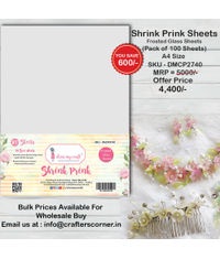 Shrink Prink (Frosted Glass Sheets) - Pack of 100 Sheets