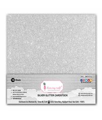 Silver Glitter Cardstock - 12 X 12 - 250gsm