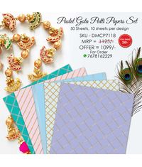 Pastel Gota Patti Papers Set - 12" x 12" (Pack Of 50) Loose Sheets