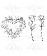 Friendship Rose Heart Cling Stamp Set