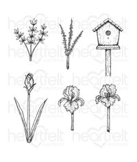 Iris Garden Accents Cling Stamp Set