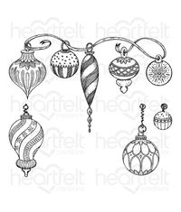 Sparkling Holiday Ornaments Cling Stamp Set