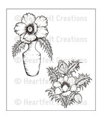 Blazing Poppy Vase - Stamp