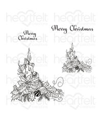 Candlelit Poinsettia Cling Stamp Set