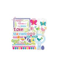 Shapes With Glitter - LYB Hello Spring Acetate Clear-Cuts 34/Pkg