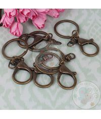 Key Ring with Clasp - Antique Bronze