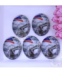 Oval Glass Cabochon - London Bridge