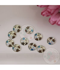 Mini Round Glass Cabochon - Sea Breeze