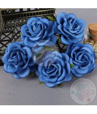 Royal Blue - Mulberry Curved Roses