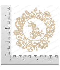 Circle Floral Frame - Chipboard