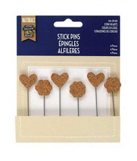 Cork Hearts - Stick Pins