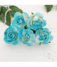 Curved Roses 35 MM - Aqua Blue Combo