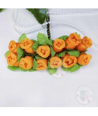 Fabric Rose Buds - Orange