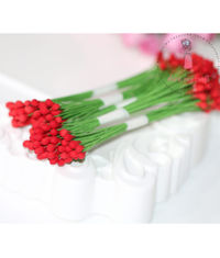 Round Shape Wire Pollen - Red - Wholesale Pack