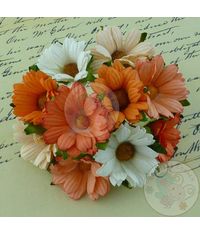 PEACH/ORANGE/WHITE - Mulberry Daisy Flower Combo