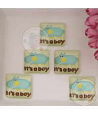 Small Square Glass Cabochon - It's a Boy