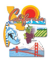 California 3D Sticker