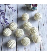 White Textured Beads - Big