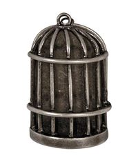 Metal Birdcage with Flat Back - Antique Nickel