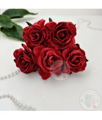 Embossed Roses - Ruby Red