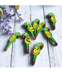 Wooden Parrot Beads - Green