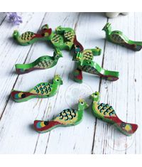 Wooden Peacock Beads - Green