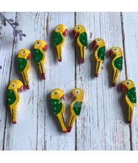 Wooden Parrot Beads - Yellow