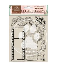 Leaves & Movie Film Create Happiness Clear Stamps