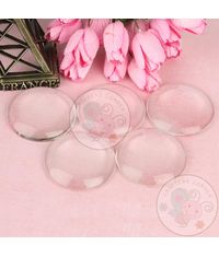 Clear Glass Round Cabochons No 14