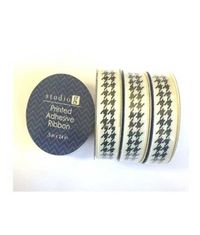 Printed Ribbon Black & White Pattern - Studio G Adhesive