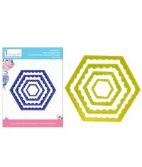 Inverted Stitched Scalloped Hexagon - Basic Designer Dies