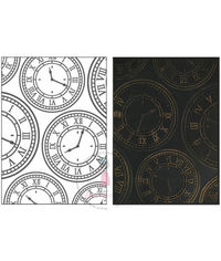 Vintage Clock Pattern - Embossing Folder