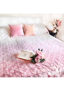 JESS PINK OMBRE SPLENDOUR APPLIQUE BEDCOVER