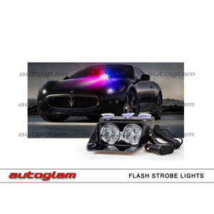 AG12FSL, 24 Watt 8 LED Car Police LED Strobe Flash Warning Windshield Light RED & BLUE