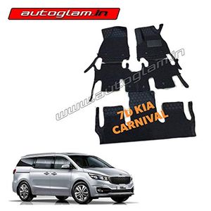 7D Car Mats Compatible with KIA Carnival, Color - Black, AGCC7D233