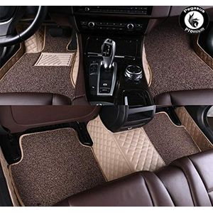 7D Car mats Luxury Leather Double Car Floor mat for Maruti xl6 (Beige), AGMSXL36CM