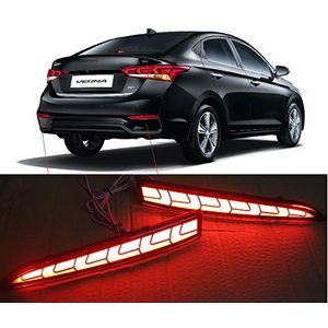 Hyundai  Verna 2017-18 Set of 2 Car Reflector Led Brake Light Bumper(Rear/Back) Drl Back Tail Light Design, AGHV220RL