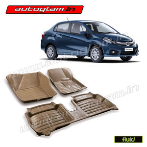 5D Bucket Fitting Car Mats for Honda Amaze, Color - Beige, AGHA1BG