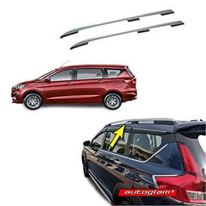 Maruti Suzuki Ertiga 2018+ Roof Rails, Color - Silver with Black, Set of 2, AGMSE19RR