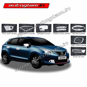 AGMSB30CA, Maruti Suzuki Baleno Chrome Accessories Combo - Set of 7 Pcs