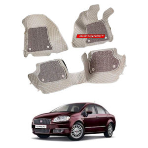 7D Car Mats Compatible with Fiat Linea, Color - Beige, AGFL7D2