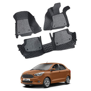 7D Car Mats Compatible with Ford Figo Aspire, Color - Black, AGFFA7D268