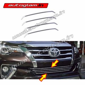 AGTF22FBG, CHROME FRONT BUMPER GRILL FOR TOYOTA FORTUNER 2016+ MODELS