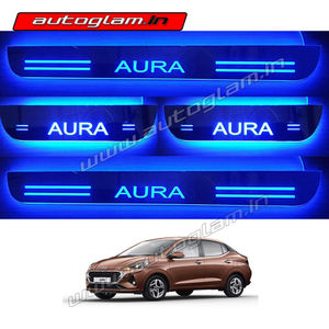 Hyundai Aura Door Blue LED Sill Plates-Set of 4 Pcs, AGHA54DSP