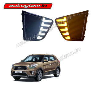 Hyundai Creta 2015-2018 LED DRL Single LED Type Fog light cover, AGHC22DRL